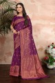Purple Weaving Banarasi silk Banarasi Saree