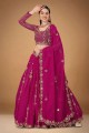 Georgette Wedding Lehenga Choli with Embroidered in Magenta