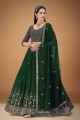 Georgette Embroidered Green Wedding Lehenga Choli with Dupatta