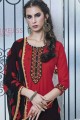 Luring red Cotton Patiala Suit