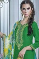 Ravishing Green Cotton Patiala Suit