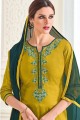 Appealing yellow Cotton Patiala Suit