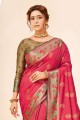 Weaving Pink Silk Saree
