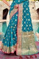 Banarasi silk Banarasi Saree with Blue Weaving