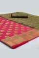 Saree Pink  in Silk with Weaving