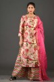 Sorrell brown Printed Silk Readymade Palazzo Suit
