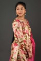 Sorrell brown Printed Silk Readymade Palazzo Suit