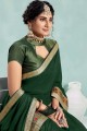 Green Silk Banarasi Saree with Embroidered