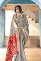 Elegant Grey color Silk Handloom South Indian Saree