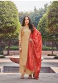 Brown Silk Palazzo Suit with Silk