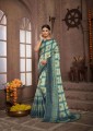 Saree in Multicolor Silk with Printed