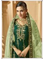 Georgette Sharara Suit with Georgette in Green