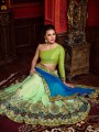 Embroidered Saree in Green Chiffon