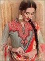 Traditional Gray cotton Patiala Suit