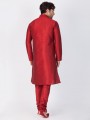 Fashionable Maroon Cotton Silk Ethnic Wear Kurta Readymade Kurta Payjama