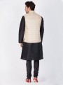 Luring Black Cotton Silk Ethnic Wear Kurta Readymade Kurta Payjama With Jacket