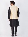 New Black Cotton Silk Ethnic Wear Kurta Readymade Kurta Payjama With Jacket