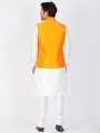 Appealing White Cotton Silk Ethnic Wear Kurta Readymade Kurta Payjama With Jacket
