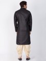 Black Cotton Blend Ethnic Wear Kurta Readymade Dhoti Kurta 