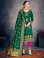Green Straight Pant Salwar Kameez in Art Silk with Art Silk