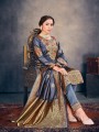 Grey Salwar Kameez in Art Silk with Art Silk