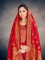 Red Art Silk Salwar Kameez with Art Silk