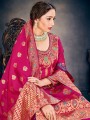 Pink Art Silk Salwar Kameez with Art Silk