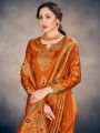 Orange Art Silk Straight Pant Salwar Kameez in Art Silk