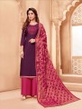 Silk Palazzo Suit with Silk in Purple