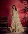 Printed Art Silk Saree in Beige with Blouse