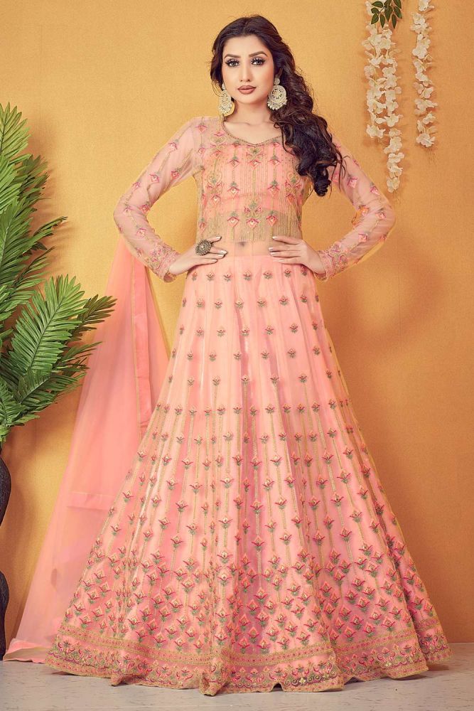 Pink Net Gown Dress