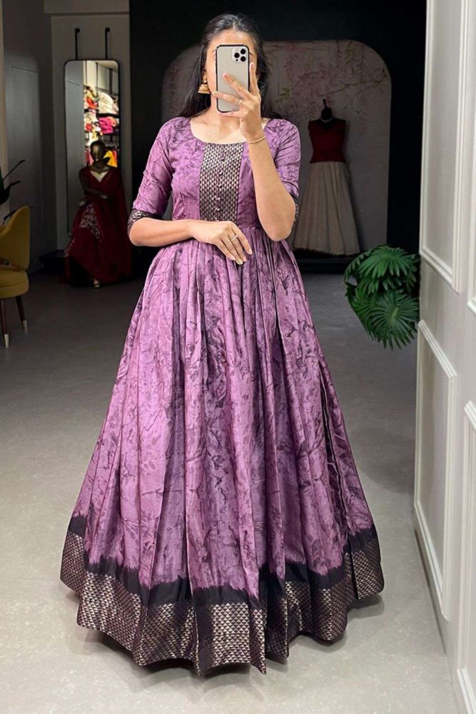 Long dress with dupatta discount