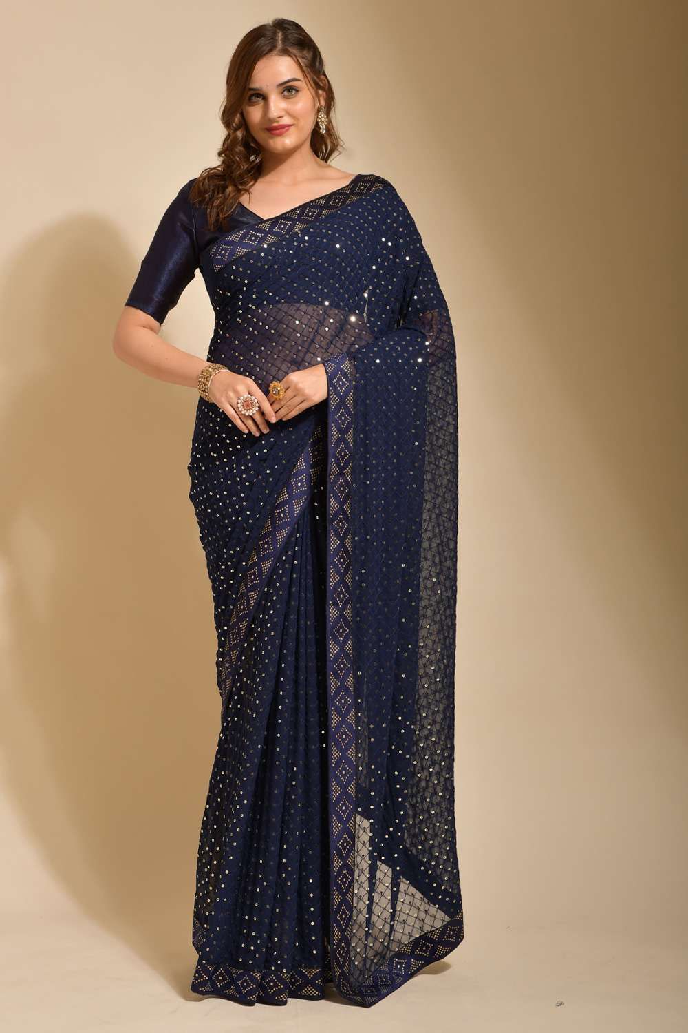 Georgette party wear saree discount