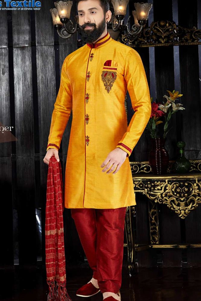 Mango Giccha Silk Ethnic Wear Kurta Pajama
