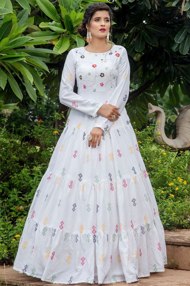 Cotton anarkali suit design top