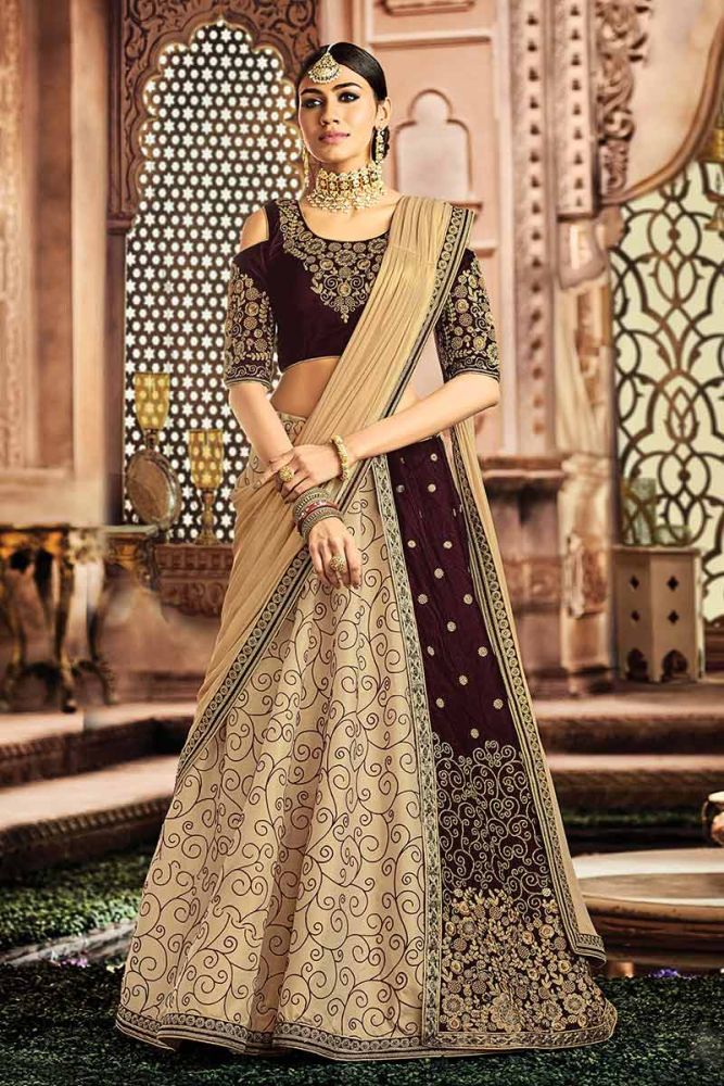 Velvet lehenga choli online discount