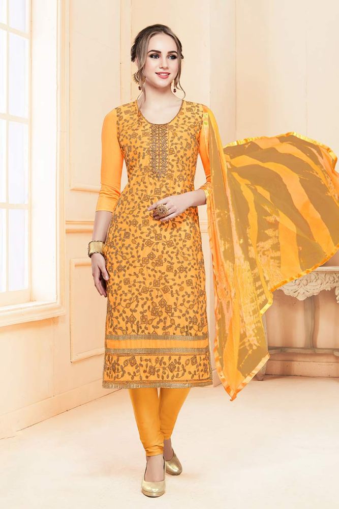 Yellow churidar online top