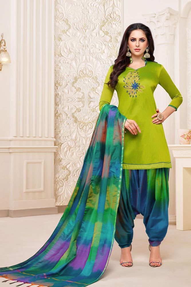Parrot green punjabi suit 2025