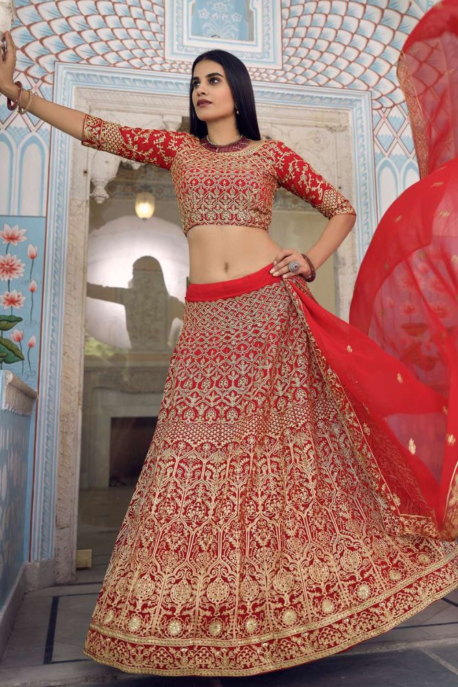 Red wedding dupatta online sale