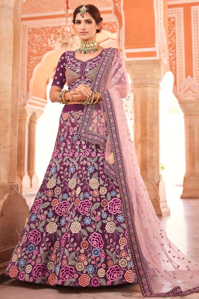 Wine wedding lehenga 2025