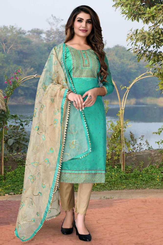Cotton embroidered salwar kameez sales