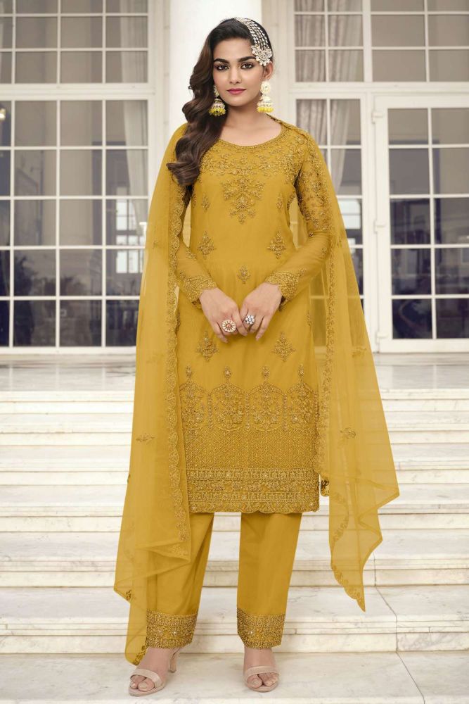 Yellow salwar suit online cheap