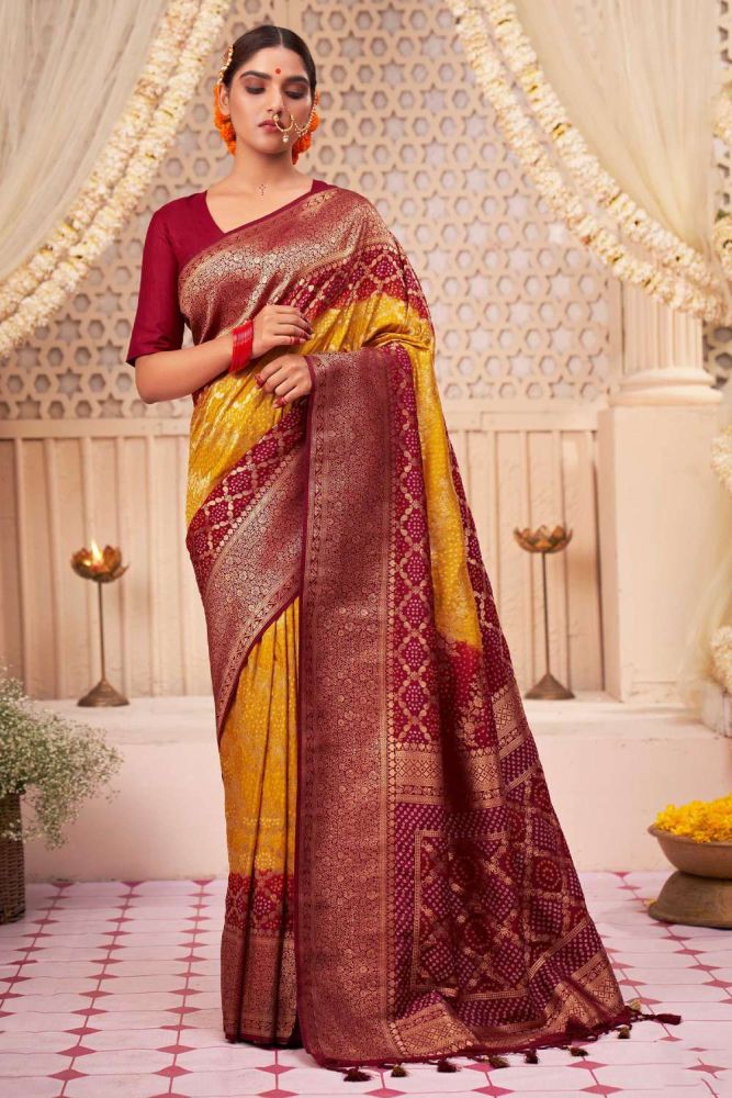 Raw silk saree with designer blouse cheap