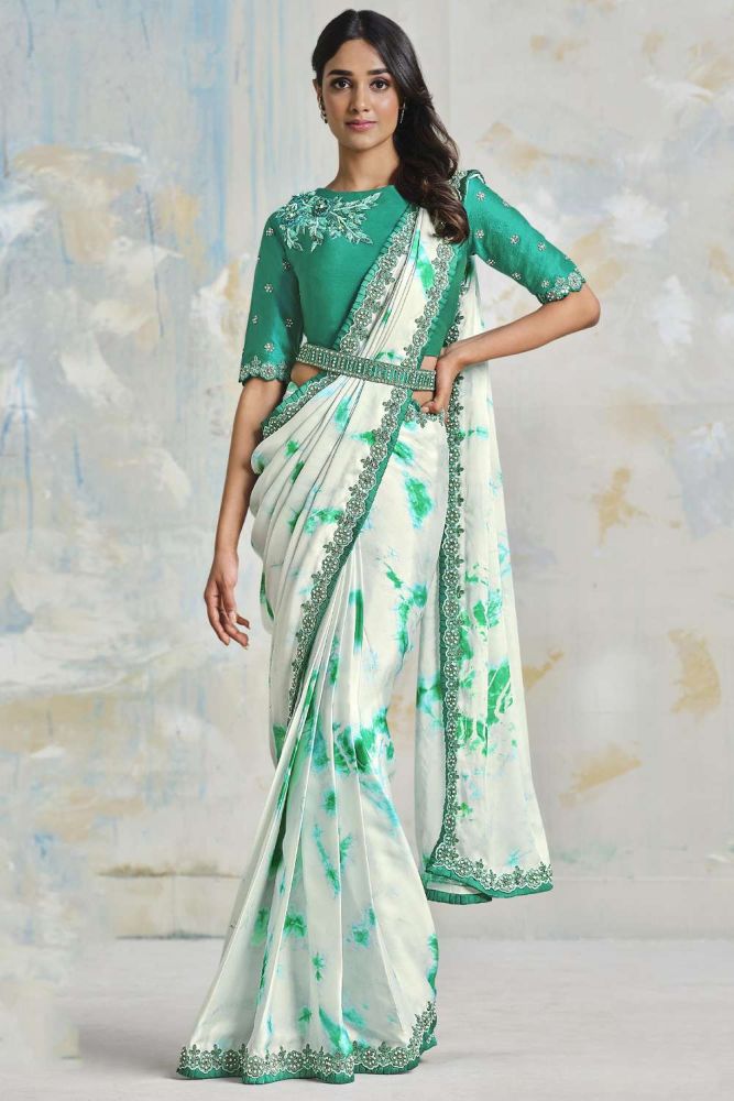 Printed saree party wear on sale