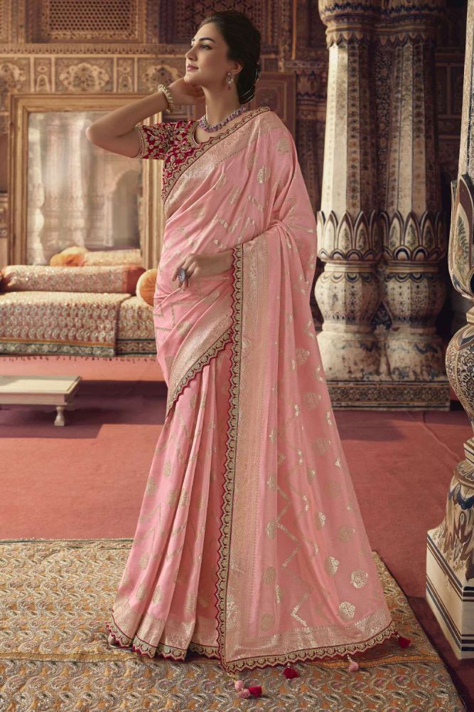 Pink saree designer blouse store