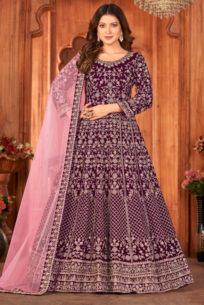 Velvet anarkali dresses on sale