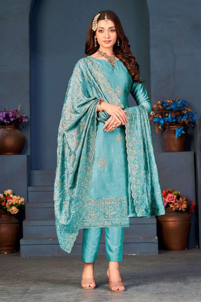 Sky blue salwar suit store