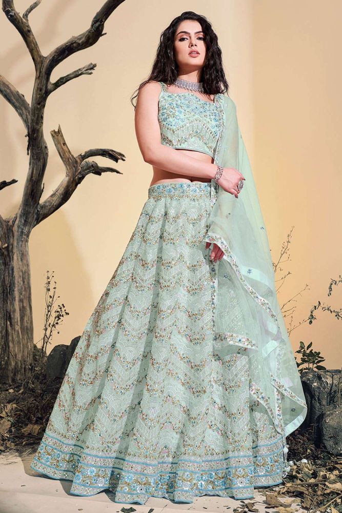 Turquoise lehenga choli outlet