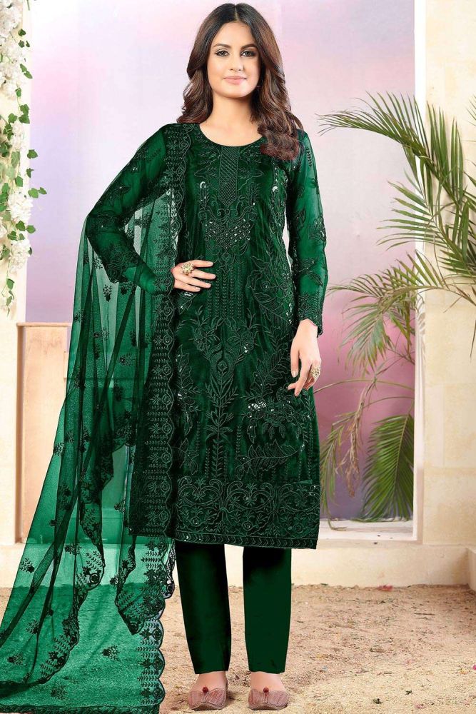 Dark green salwar kameez designs best sale