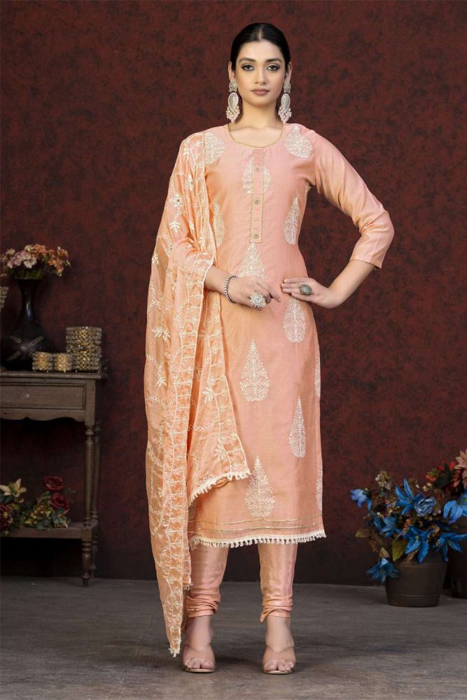 Peach churidar cheap